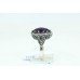 Sterling silver 925 Women's ring Black Marcasite Blue Zircon stone size 19
